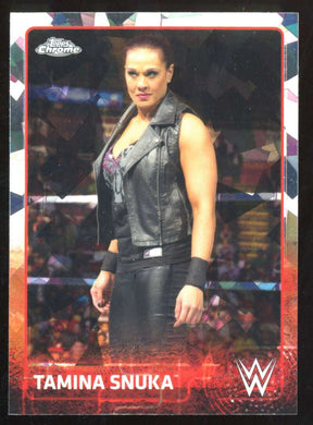 2015 Topps Chrome WWE Atomic Refractor Tamina Snuka 