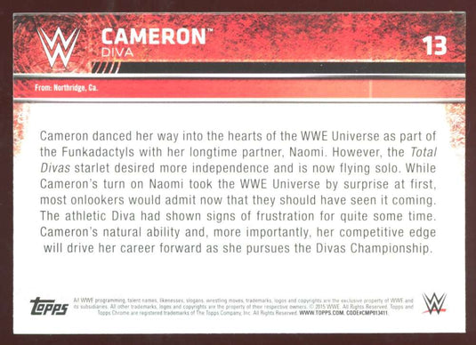 2015 Topps Chrome WWE Refractor Cameron