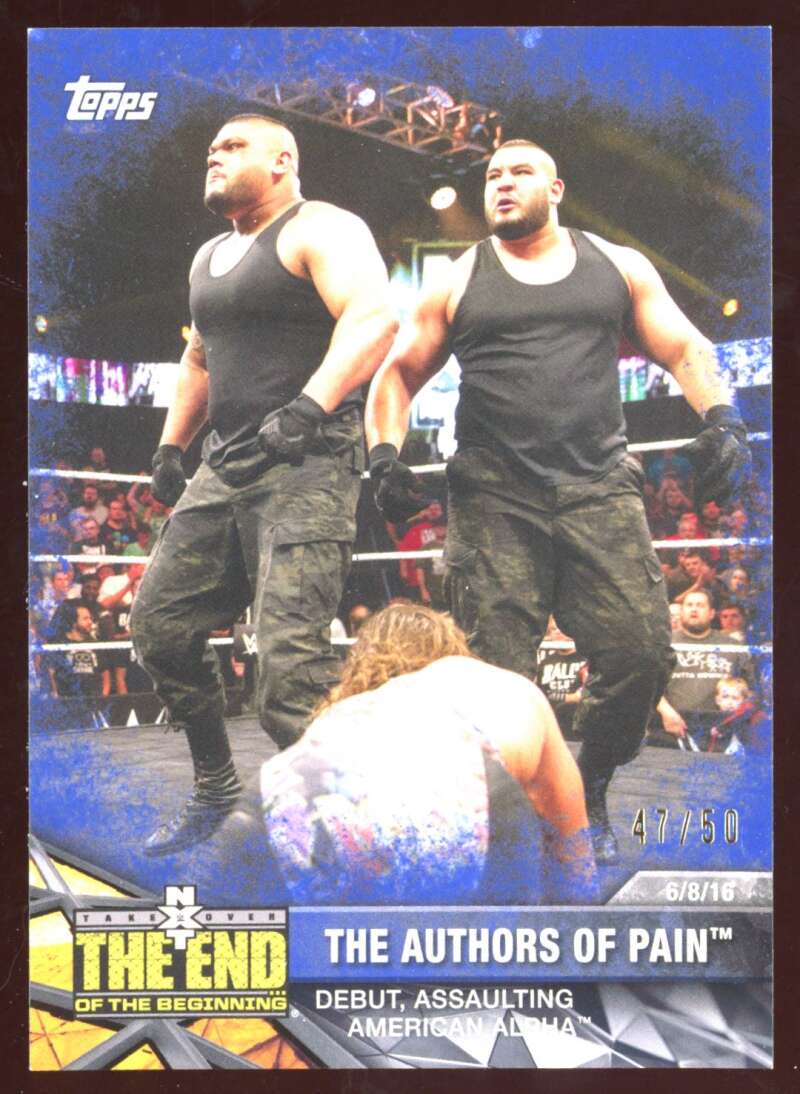 Load image into Gallery viewer, 2017 Topps NXT WWE Matches and Moments Blue The Authors Of Pain #42 /50 Image 1
