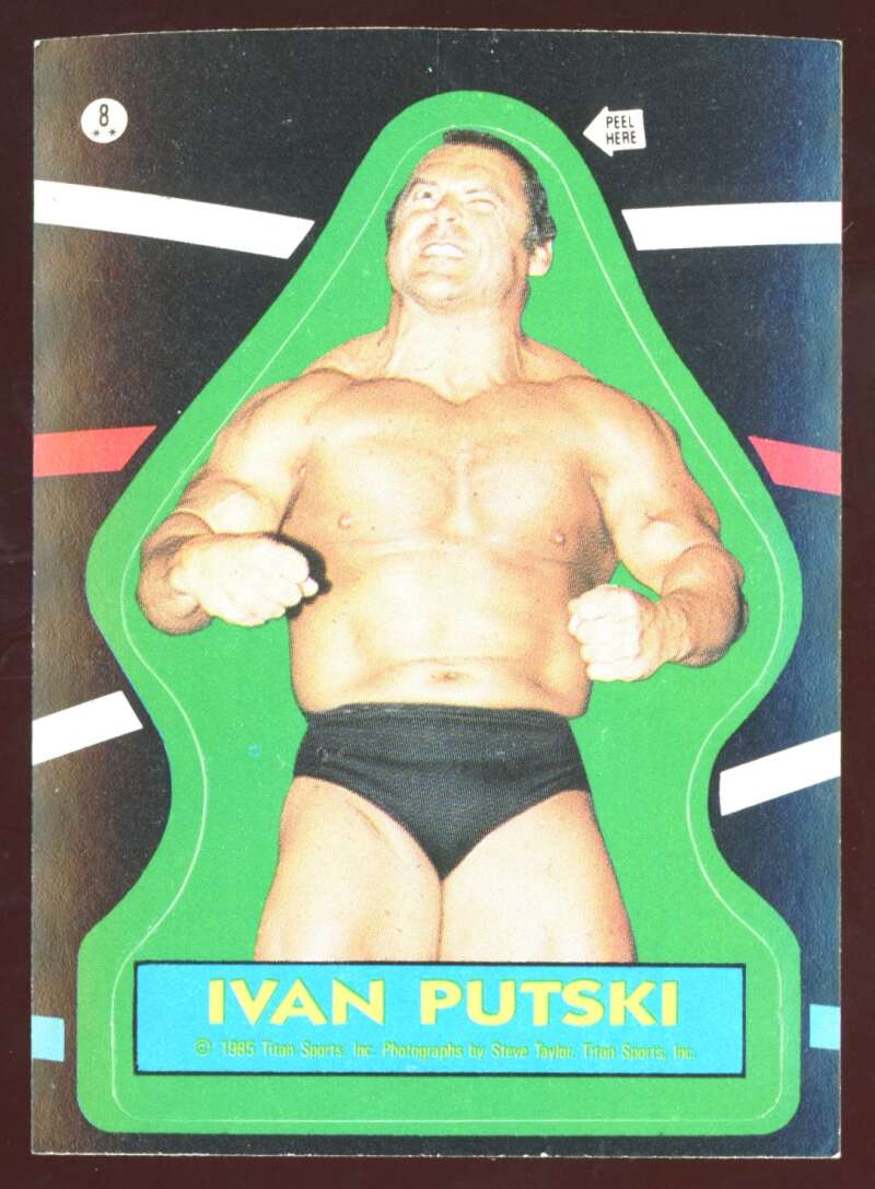 Load image into Gallery viewer, 1985 Topps WWF Sticker Ivan Putski #8 Set Break Image 1
