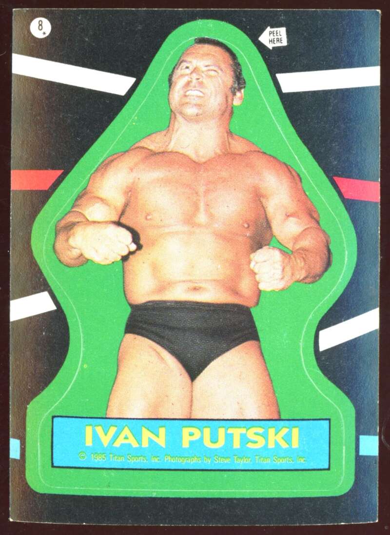 Load image into Gallery viewer, 1985 Topps WWF Sticker Ivan Putski #8 Set Break Image 1
