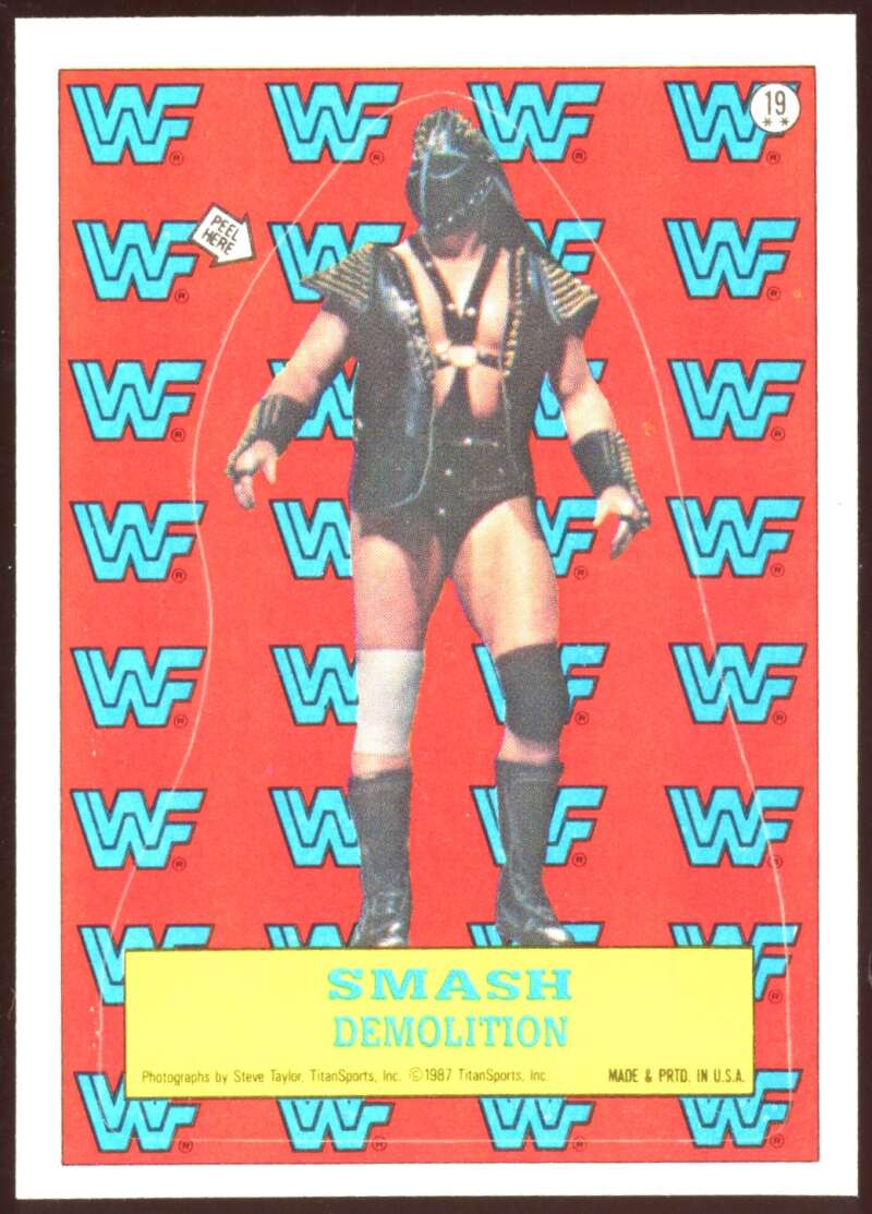 Load image into Gallery viewer, 1987 Topps WWF Sticker Smash Demolition #19 Set Break Image 1
