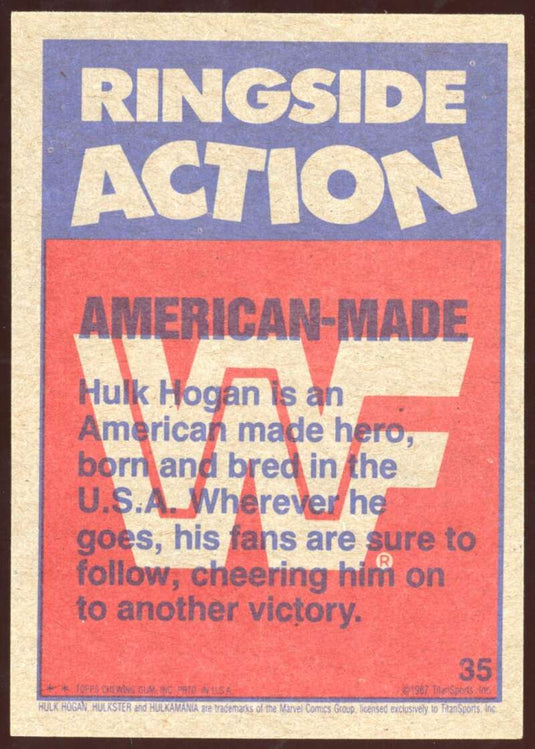 1987 Topps WWF American Made Hiulk Hogan 