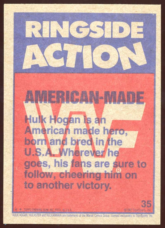1987 Topps WWF American Made Hiulk Hogan 
