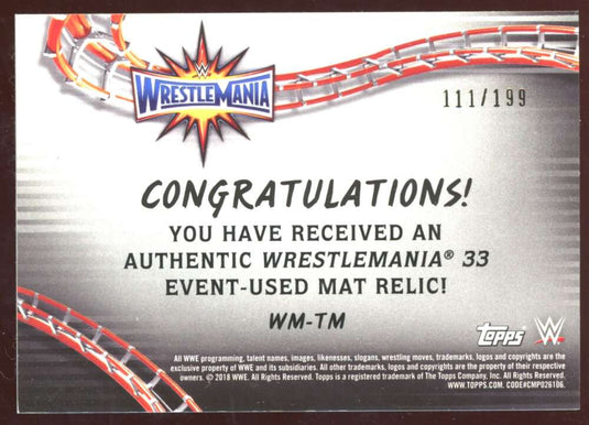 2018 Topps WWE Road to Wrestlemania 33 Mat Relic The Miz