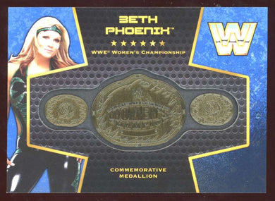 2017 Topps Divas WWE Blue Commemorative Championship Medallion Beth Phoenix /25 Image 1