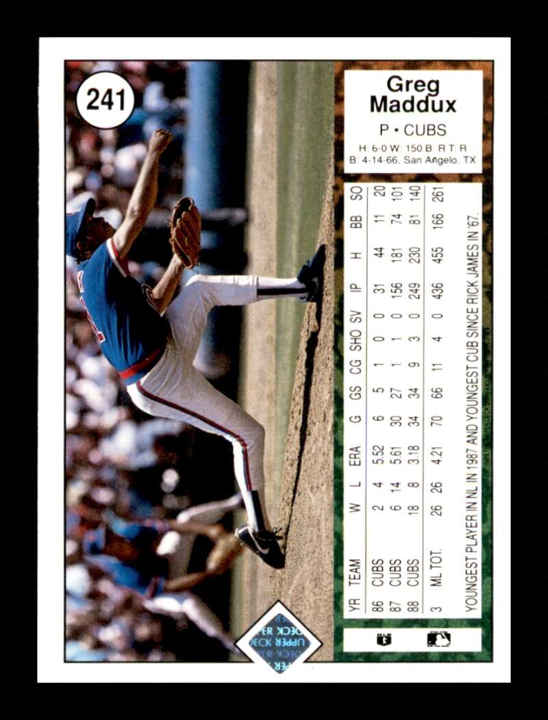 Load image into Gallery viewer, 1989 Upper Deck Greg Maddux #241 Set Break Image 2
