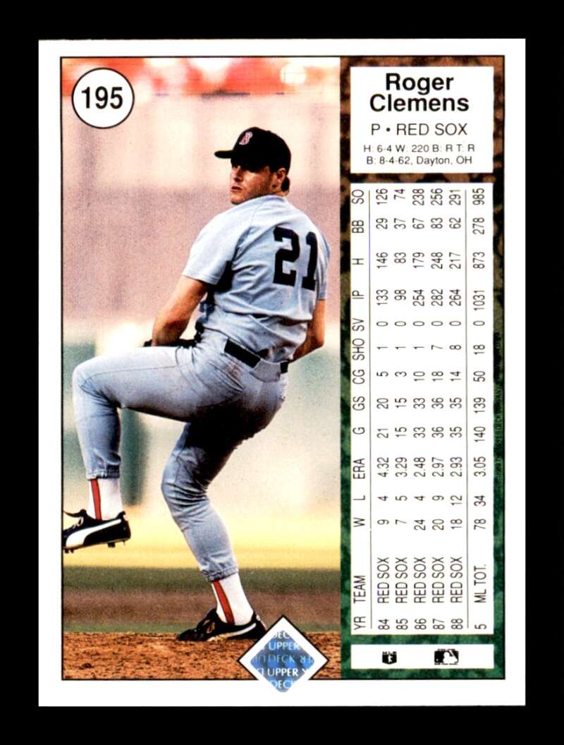 Load image into Gallery viewer, 1989 Upper Deck Roger Clemens #195 Set Break Image 2
