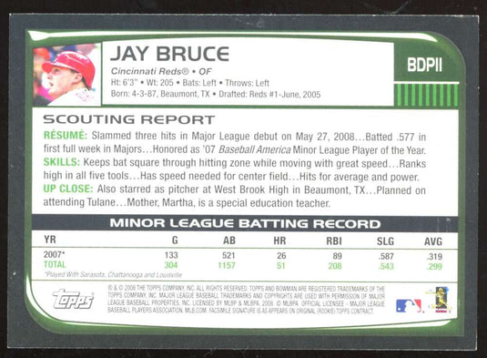 2008 Bowman Draft Jay Bruce 