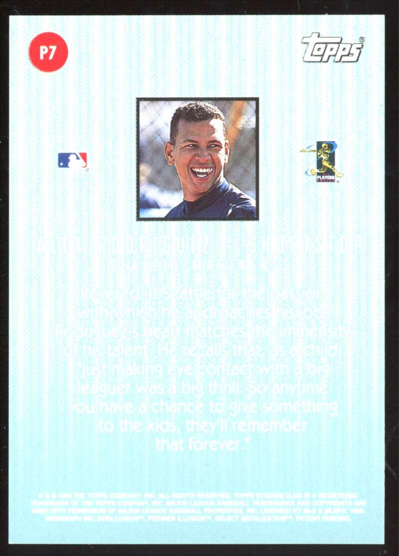 Load image into Gallery viewer, 1998 Topps Stadium Club Playing With Passion Alex Rodriguez #P7 Image 2
