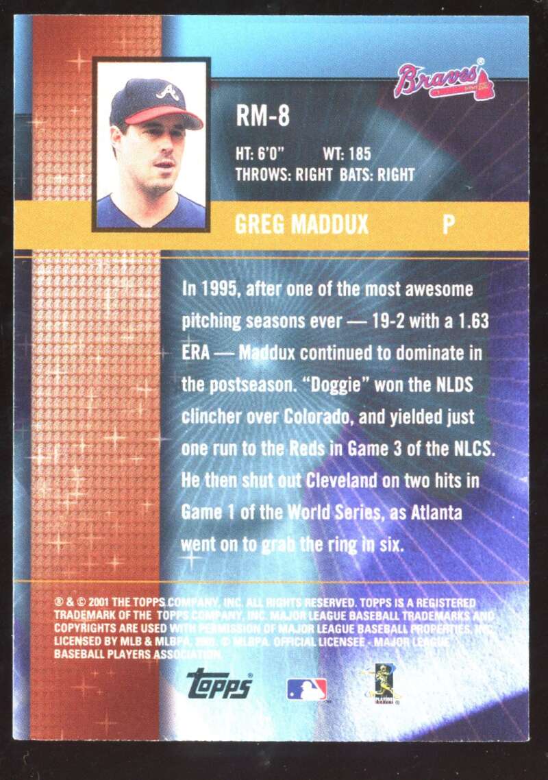 Load image into Gallery viewer, 2002 Topps Ring Masters Greg Maddux #RM-8 Image 2
