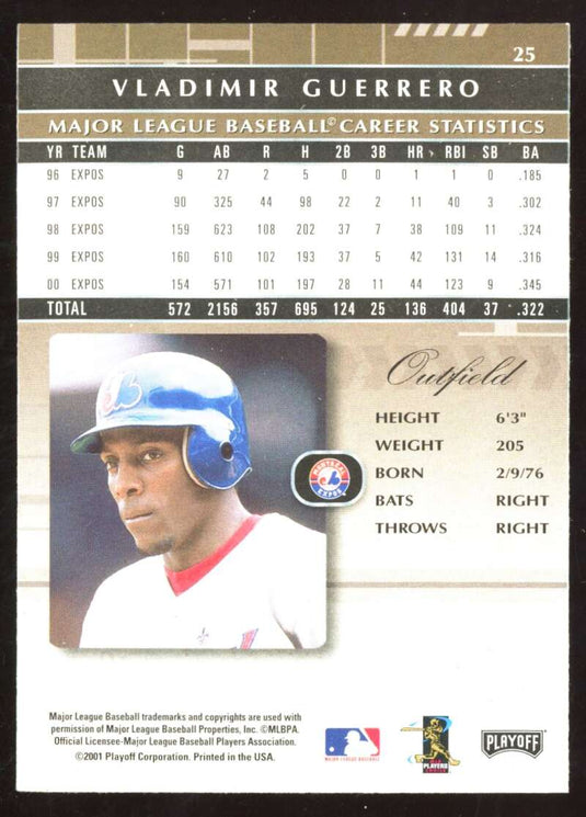 2001 Playoff Absolute Memorabilia Vladimir Guerrero 