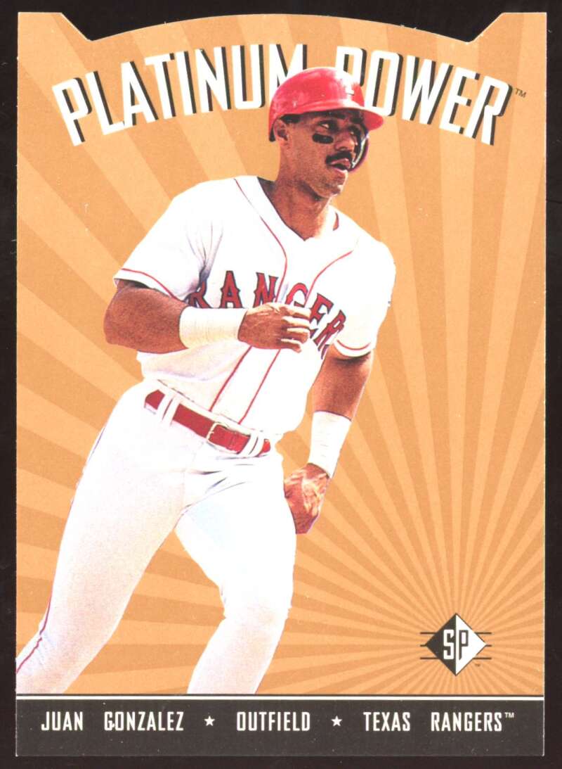 Load image into Gallery viewer, 1995 Upper Deck SP Platinum Power Juan Gonzalez #PP11 Die Cut Image 1
