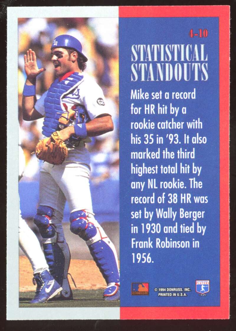 Load image into Gallery viewer, 1994 Leaf Statistical Standouts Mike Piazza #4 Image 2
