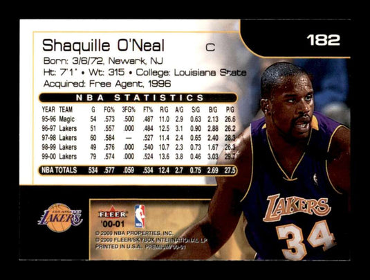 2000-01 Fleer Premium Shaquille O'Neal