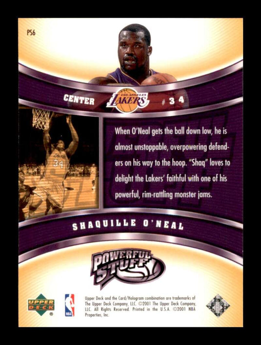 2000-01 Upper Deck Encore Powerful Stuff Shaquille O'Neal 