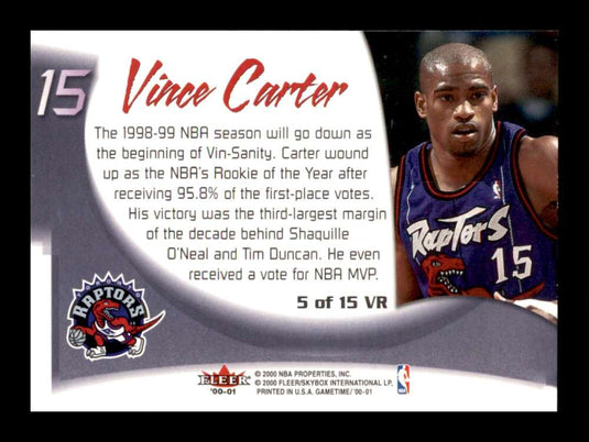 2000-01 Fleer Game Time Vince And The Revolution Vince Carter