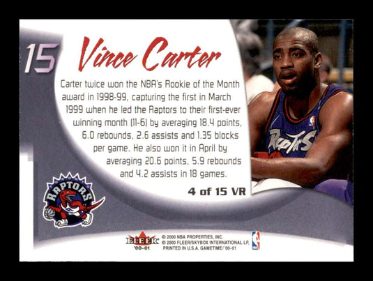 2000-01 Fleer Game Time Vince And The Revolution Vince Carter