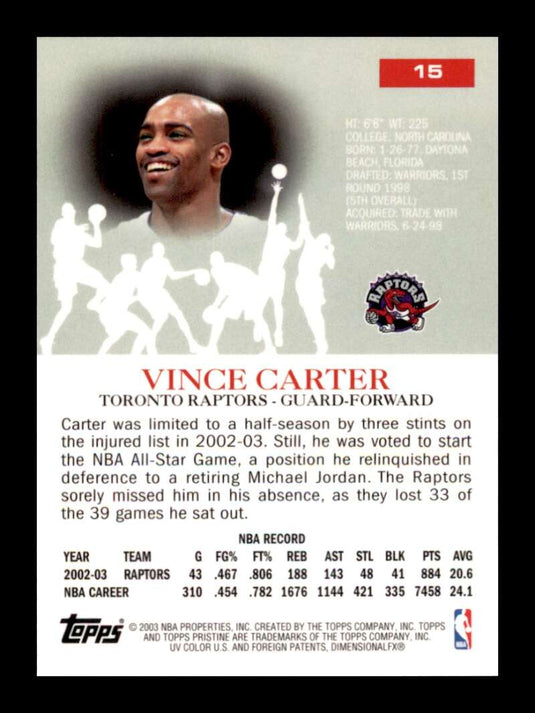 2003-04 Topps Pristine Vince Carter