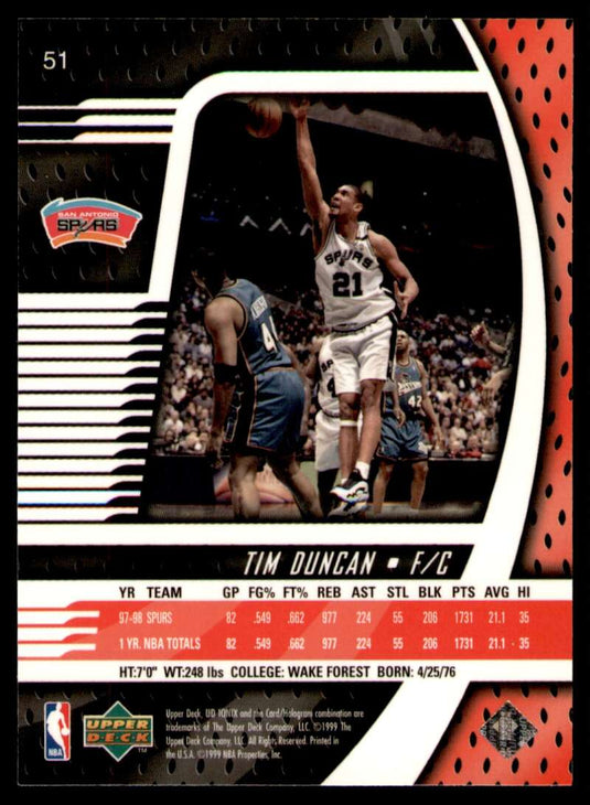 1998-99 Upper Deck Ionix Tim Duncan 