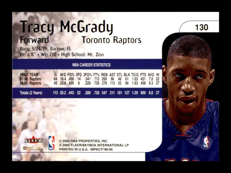 Load image into Gallery viewer, 1999-00 SkyBox Impact Tracy McGrady #130 Image 2
