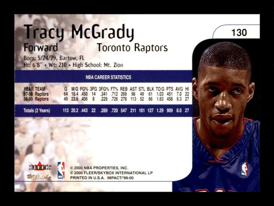 1999-00 SkyBox Impact Tracy McGrady