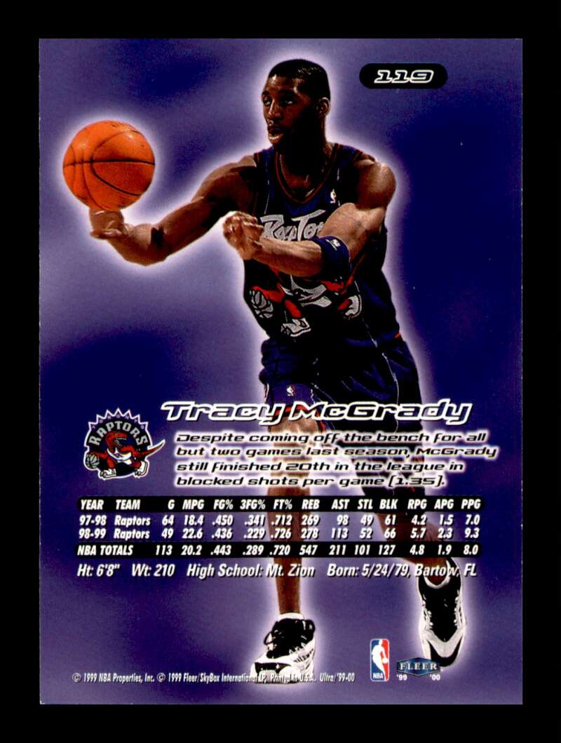 Load image into Gallery viewer, 1999-00 Fleer Ultra Tracy McGrady #119 Image 2
