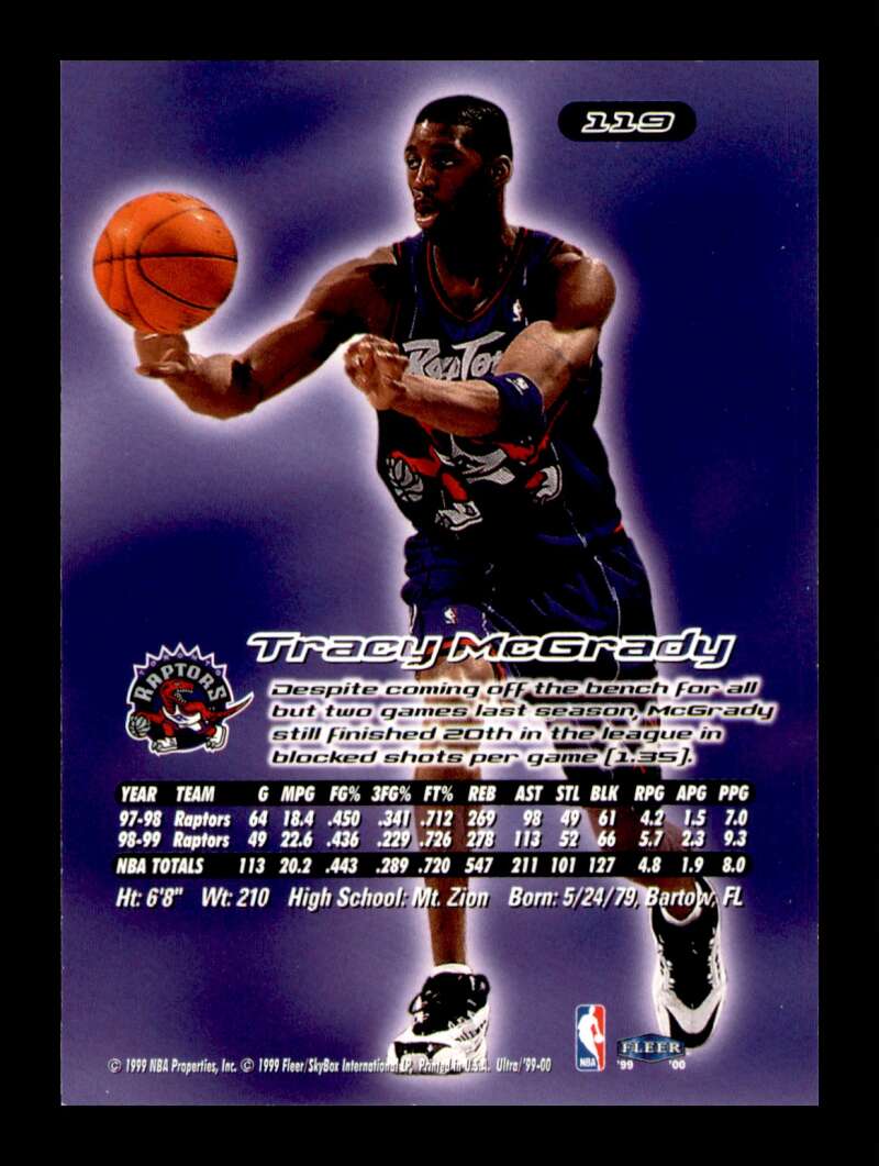 Load image into Gallery viewer, 1999-00 Fleer Ultra Tracy McGrady #119 Image 2
