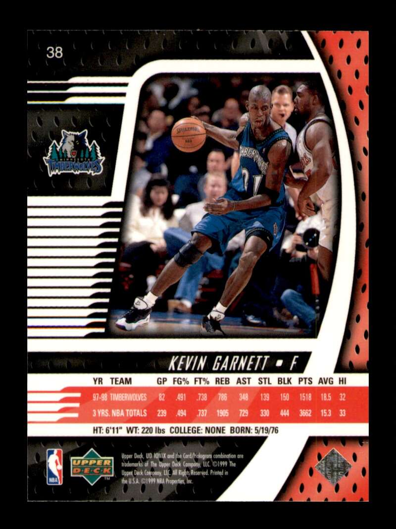 Load image into Gallery viewer, 1999-00 Upper Deck Ionix Kevin Garnett #38 Image 2
