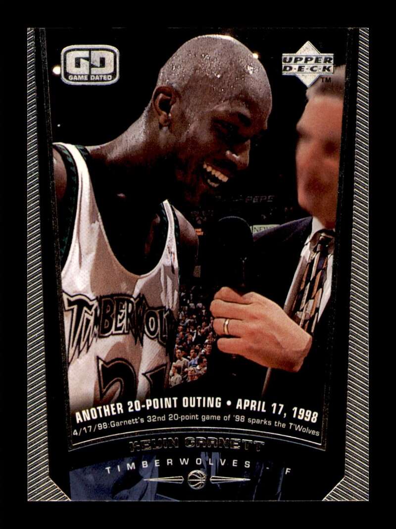 Load image into Gallery viewer, 1998-99 Upper Deck Game Dated Kevin Garnett #94 Image 1
