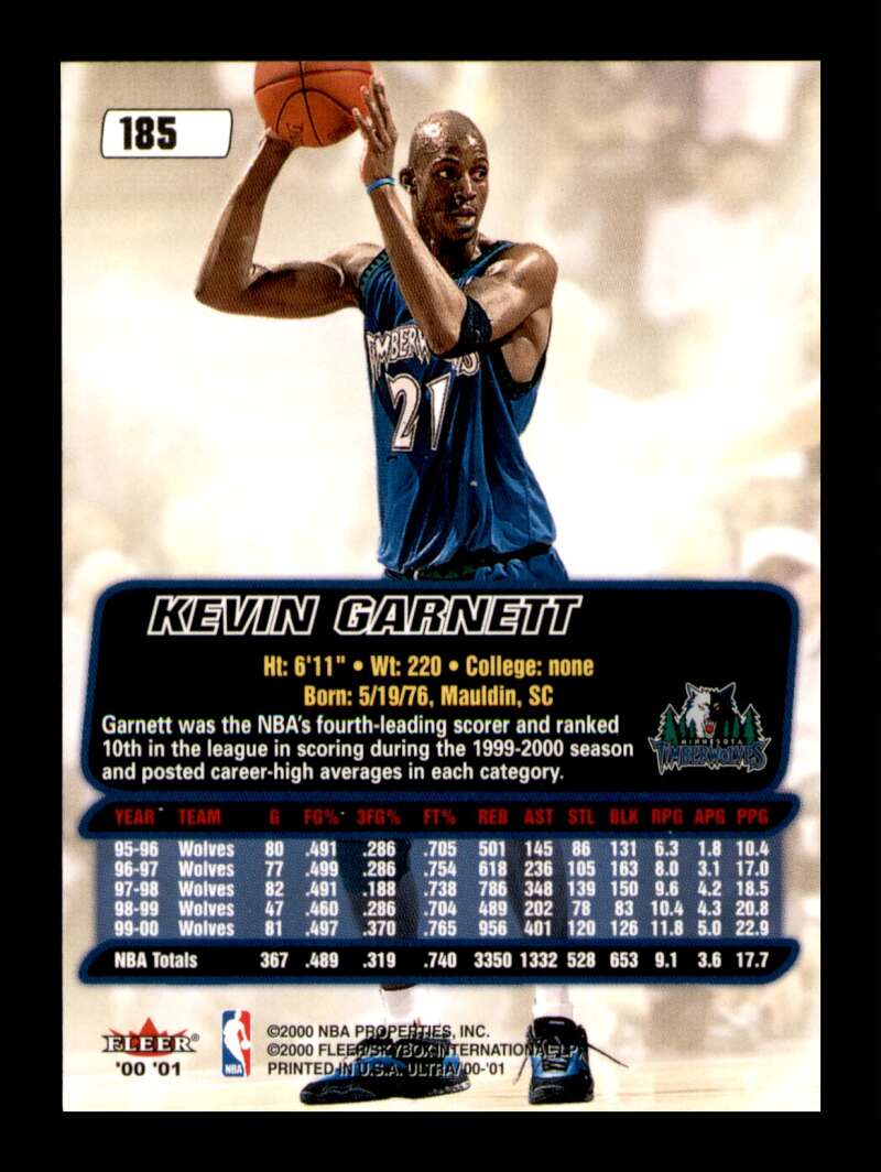 Load image into Gallery viewer, 2000-01 Fleer Ultra Kevin Garnett #185 Image 2
