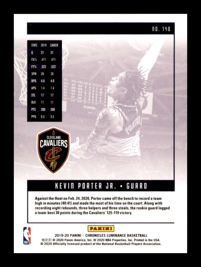 Load image into Gallery viewer, 2019-20 Panini Chronicles Kevin Porter Jr. #148 Rookie RC Image 2
