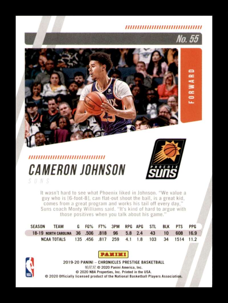 Load image into Gallery viewer, 2019-20 Panini Chronicles Prestige Cameron Johnson #55 Rookie RC Image 2
