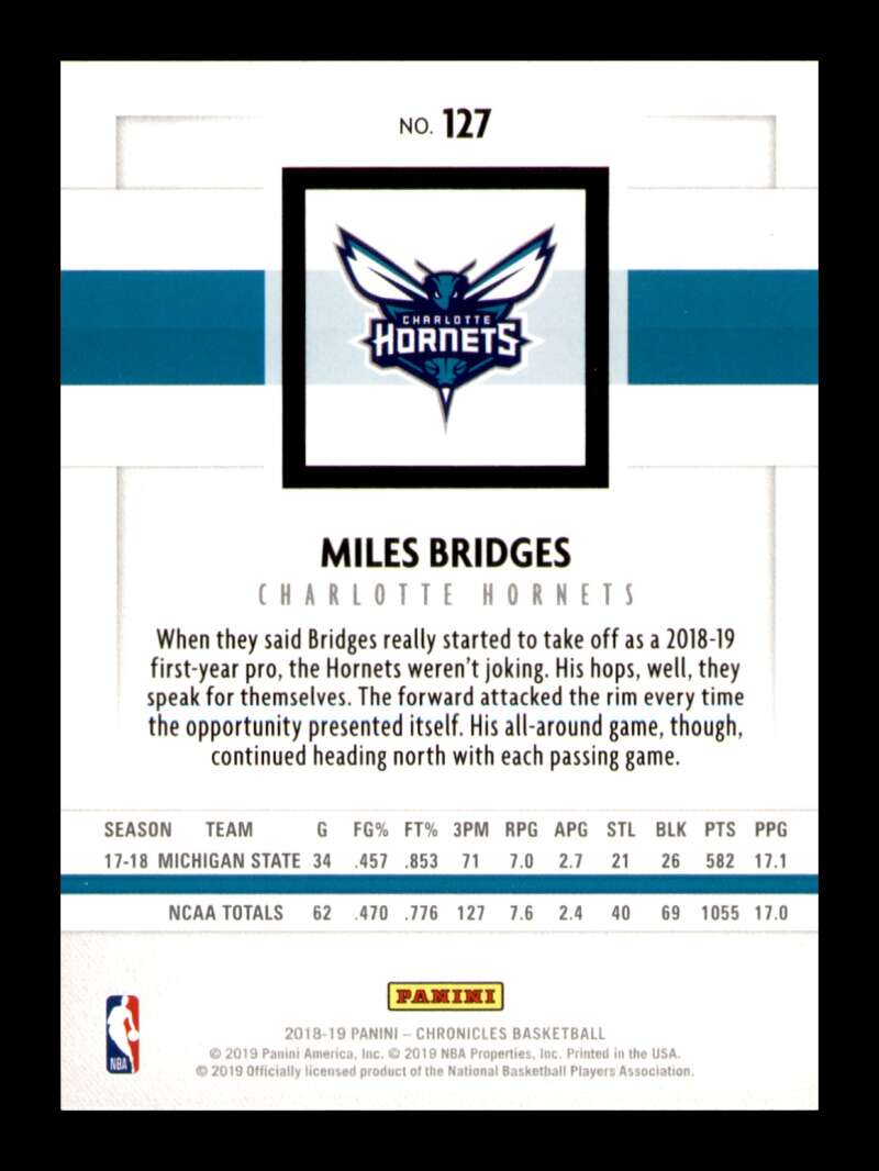 Load image into Gallery viewer, 2018-19 Panini Chronicles Miles Bridges #127 Rookie RC Image 2
