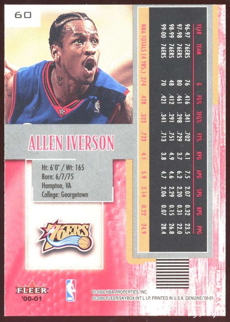 Load image into Gallery viewer, 2000-01 Fleer Genuine Allen Iverson #60 Image 2
