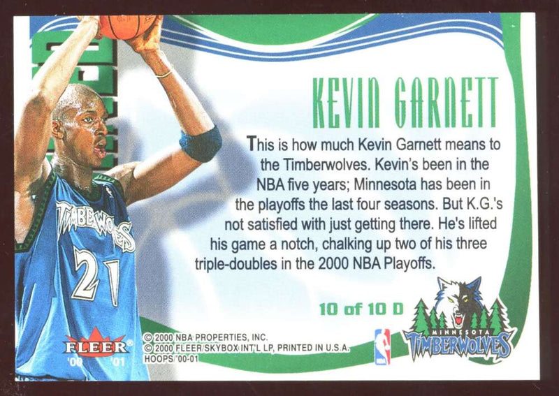 Load image into Gallery viewer, 2000-01 NBA Hoops Hot Prospects Kevin Garnett #10 Image 2
