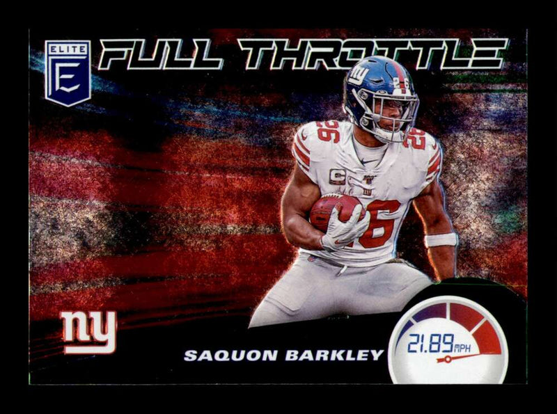 Load image into Gallery viewer, 2020 Donruss Elite Full Throttle Green Saquon Barkley #6 Image 1
