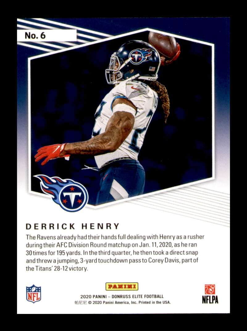 Load image into Gallery viewer, 2020 Donruss Elite Dual Threats Green Derrick Henry #6 Image 2
