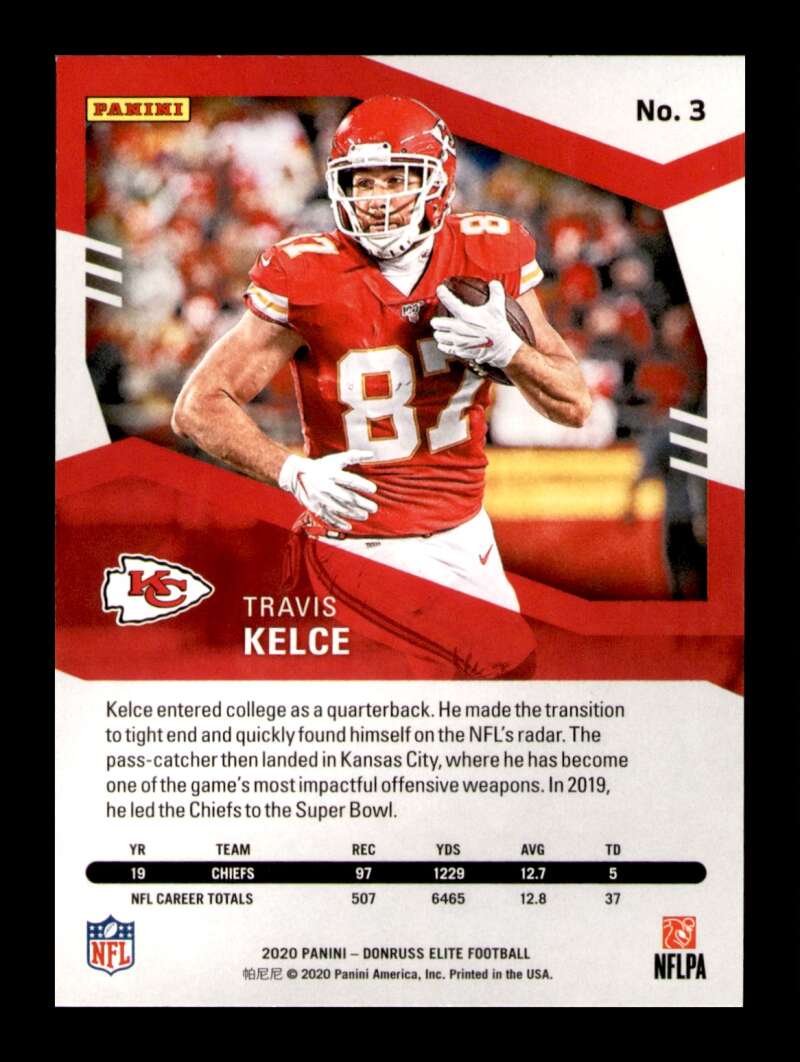 Load image into Gallery viewer, 2020 Donruss Elite Green Travis Kelce #3 Image 2
