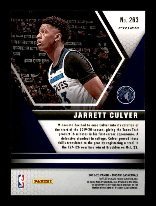 2019-20 Panini Mosaic Red Mosaic Prizm Jarrett Culver 