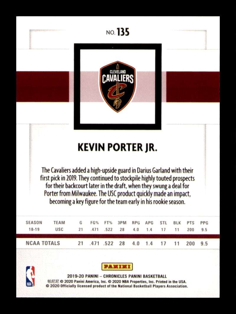 Load image into Gallery viewer, 2019-20 Panini Chronicles Kevin Porter Jr. #135 Rookie RC Image 2
