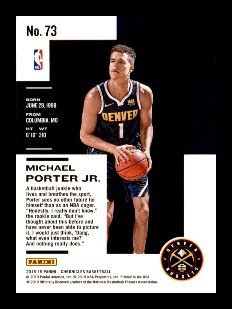 Load image into Gallery viewer, 2018-19 Panini Chronicles Michael Porter Jr. #73 Rookie RC Image 2
