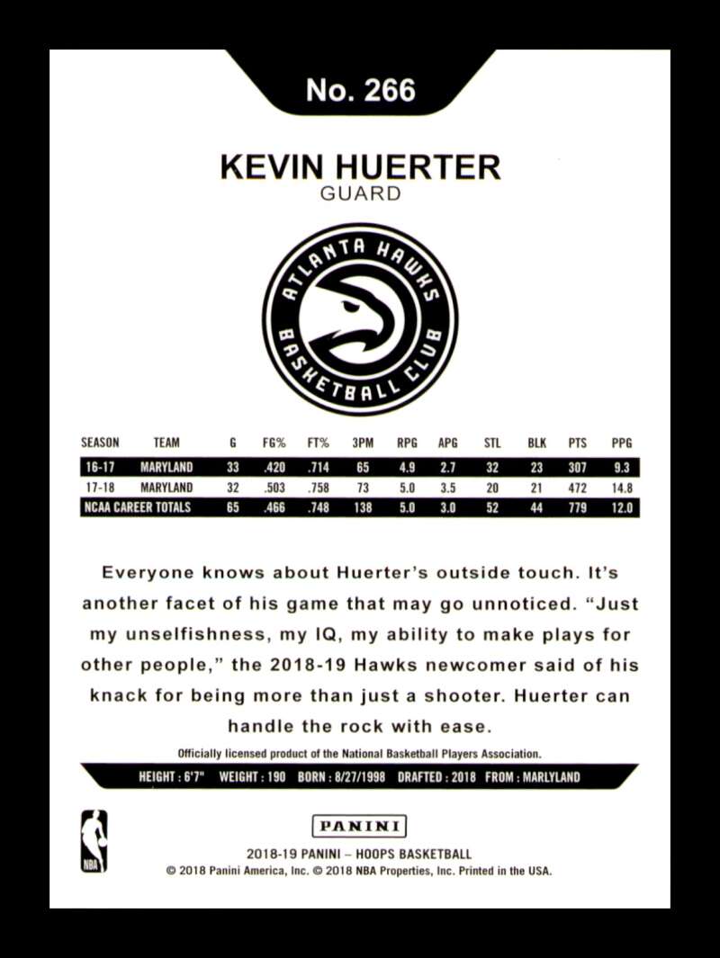 Load image into Gallery viewer, 2018-19 Panini Hoops Kevin Huerter #266 Rookie RC Image 2
