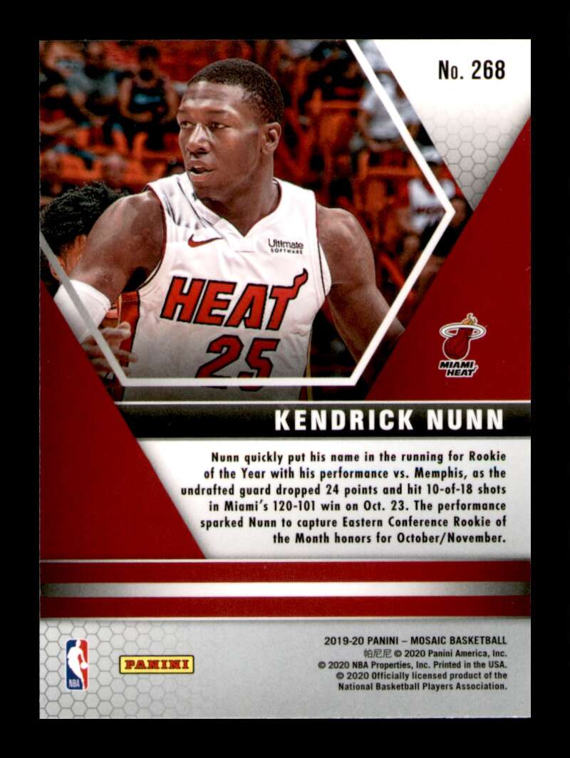 Load image into Gallery viewer, 2019-20 Panini Mosaic Kendrick Nunn #268 Rookie RC Image 2
