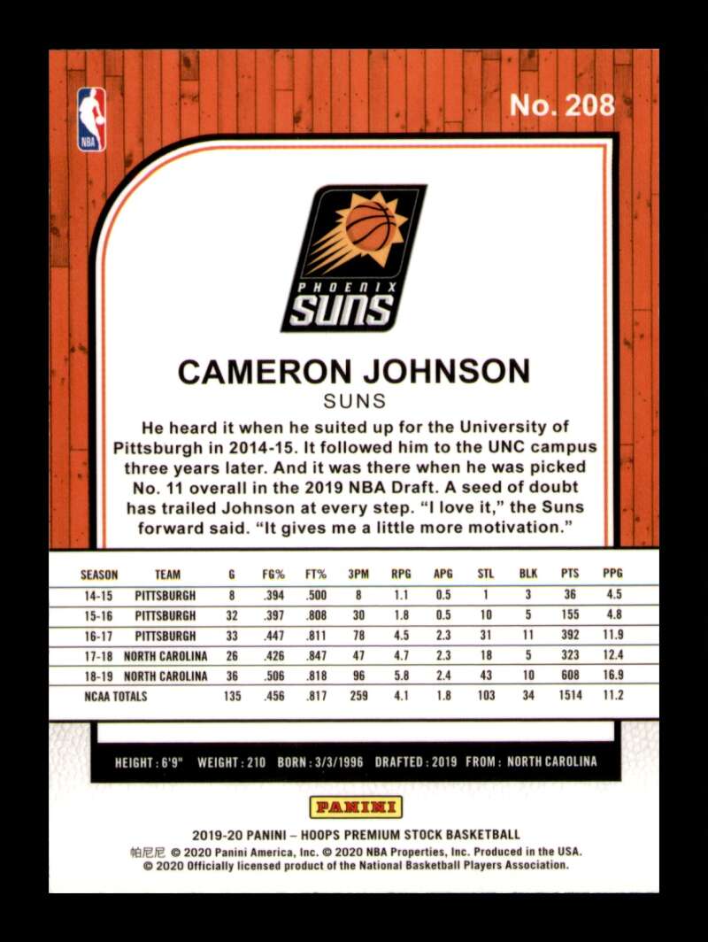 Load image into Gallery viewer, 2019-20 Panini Hoops Premium Stock Cameron Johnson #208 Rookie RC Image 2
