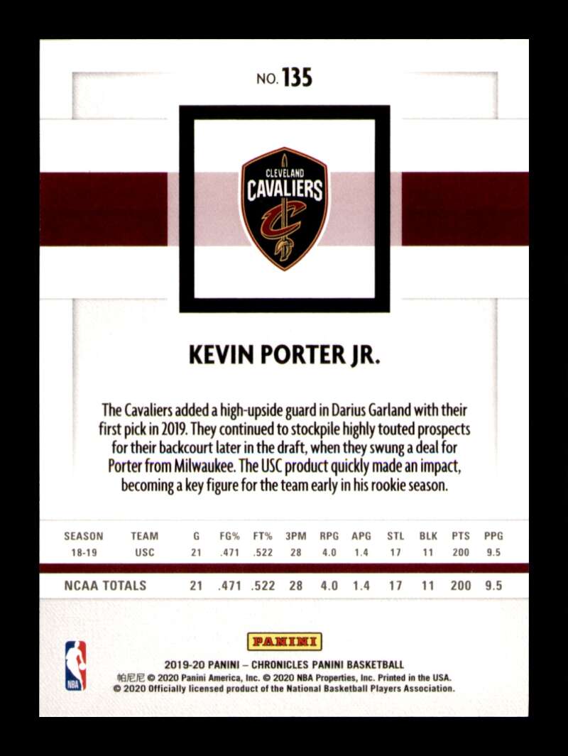 Load image into Gallery viewer, 2019-20 Panini Chronicles Kevin Porter Jr. #135 Rookie RC Image 2
