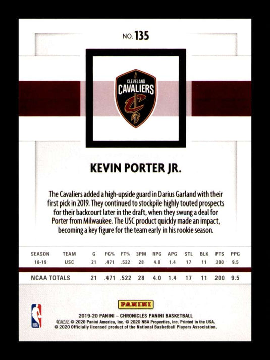 2019-20 Panini Chronicles Kevin Porter Jr.