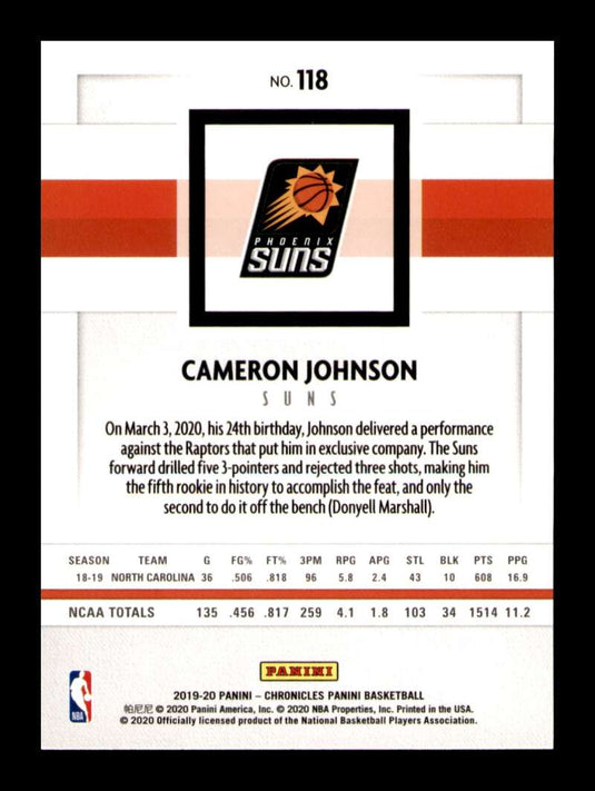 2019-20 Panini Chronicles Cameron Johnson