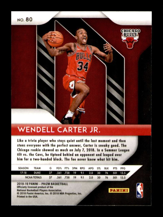 2018-19 Panini Prizm Wendell Carter Jr. 