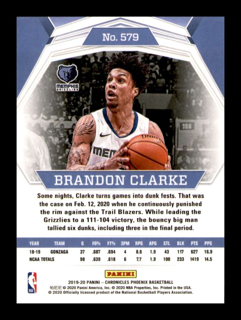 Load image into Gallery viewer, 2019-20 Panini Chronicles Phoenix Brandon Clarke #579 Rookie RC Image 2
